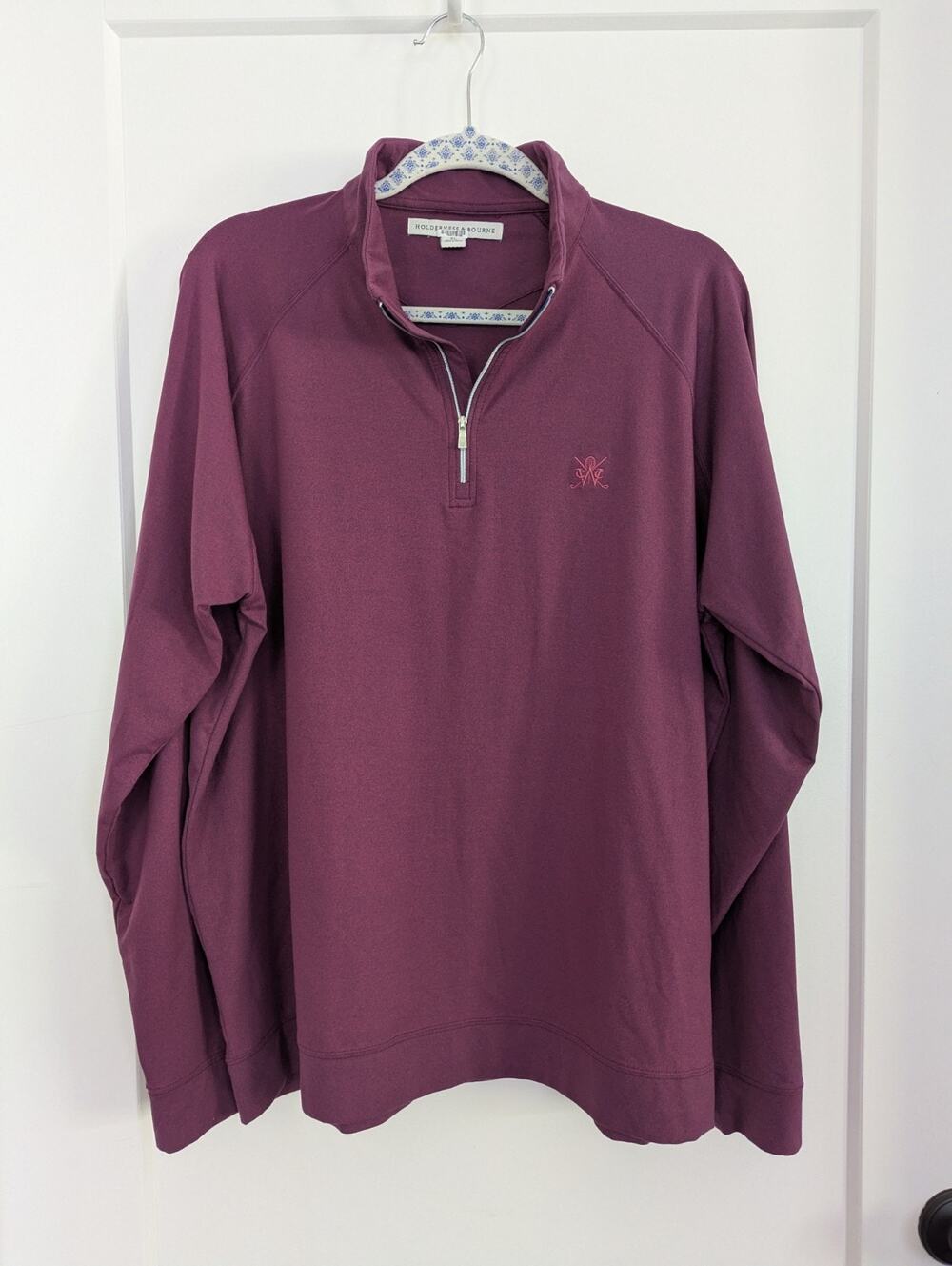 Holderness & Bourne The Westland 1/4 Zip Pullover XL Tailored Fit Burgundy EUC